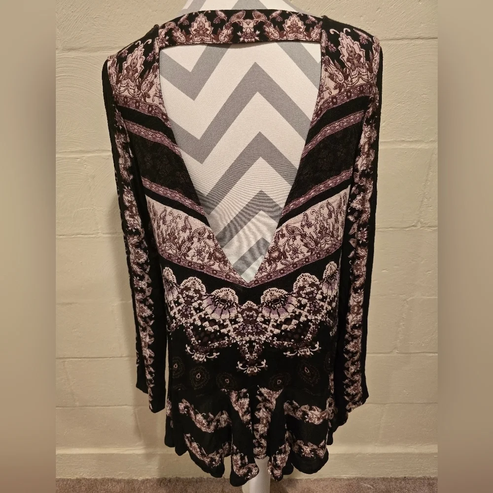 Free People Smooth Talker Tunic Dress Boho Open Back Pockets Women’s Large.